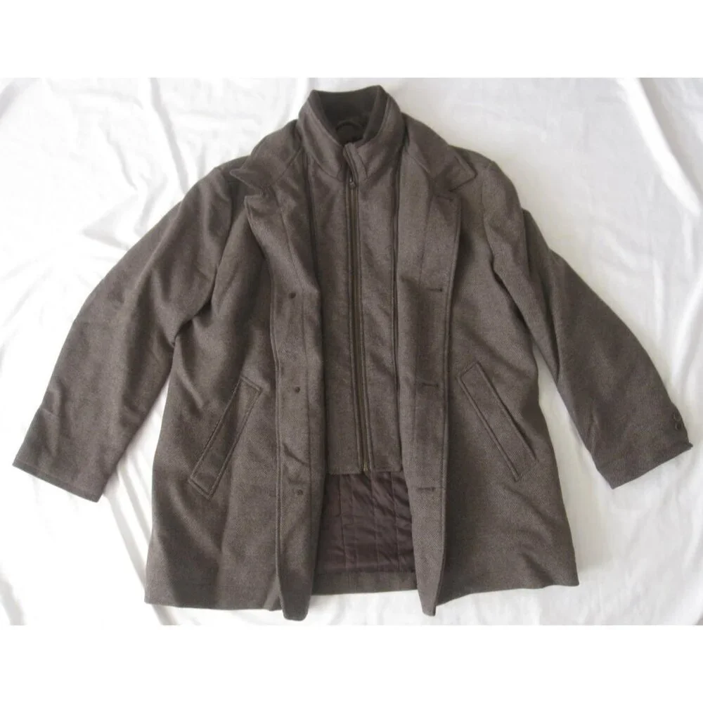 Joseph Abboud Over Coat Utility Liner Wool Minimalist Streetwear Sz XXL (MJ72)